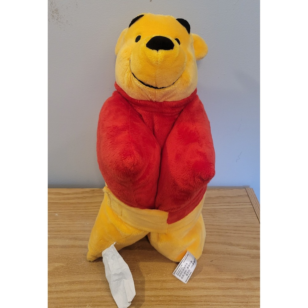 Disney Parks Winnie The Pooh Pillow Pet Plush Folding Stuffed Bear 2016
